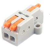 JOYELEC 20 Pieces D1-2 Electrical Connectors, 1 Input and 2 Output, Suitable for 0.08-2.5(4.0) mm&sup2; Cables, 250V, 32A, Compact