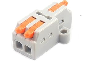 JOYELEC 20 Piezas D1-2 Conectores Eléctricos,1 Entrada y 2 Salida,Adecuado para 0.08-2.5(4.0) mm²cables,250V,32A,Conectores de Empalme de Cable Compactos,Bloques de Conexión Eléctrica