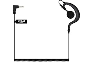 UAYESOK Walkie Talkie 2.5mm Ricevitore/Solo ascolto Auricolare Forma G Gancio per orecchio morbido Auricolare Auricolare per Kenwood HYT Motorola Yaesu Ham Radio a 2 vie Altoparlante a spalla Mic