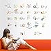 Instylewall Home Decoration Mural Vinyl Wall Sticker Colorful Animal Alphabet Letters Kids Nursery Room Wall Art Decal Paper