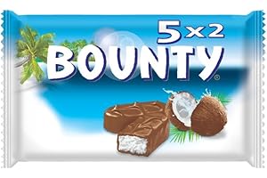 BOUNTY - Barre Chocolat au Lait & Noix de Coco - 5 x 57g - 5 Sachets Individuels de 2 Barres Chocolatées - 285g