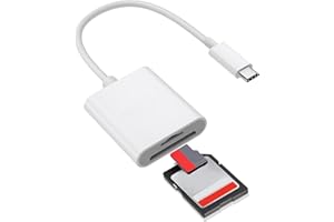 XIELBIS USB C SD Card Reader with Dual Slots - card reader for camera memory card-Universal Type-C Memory Card Adapter for iPhone 15/16, iPad, MacBook, Cameras & More