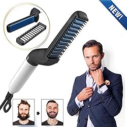 Charminer Lisseur Barbe et Cheveux Homme Multifonctionnel,Rapide Lisseur de Barbe Peigne,Lisseur Barbe pour Hommes,Aplatir Côté Redresser À Cheveux,Cadeau pour Père