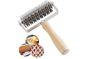 MINGZE Rouleau coupant à Losanges pour treillages, pâtisserie Treillis Cutter Creative Pâte à Pain Cookie Pie Pizza Lattice DIY Outil de décoration Plastique Blanc Bricolage Amusant（Main Rubber）