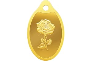 MMTC PAMP 24K 999.9 Purest Rose Engraved Gold Pendant, 2 Gram gold bar & coin, LBMA Certified