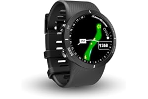 Shot Scope Technologies Shot Scope V5 GPS-Uhr, Shot-Tracking, 36k + vorinstallierte Kurse, volle Kurskarten, kein Abonnement, schwarze Lünette und schwarzes Armband