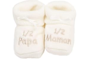 NOSBEBES® Chaussons bebe, bio, pour Noel - chaussette bebe naissance, chaussures bebe, cadeau noel 0-3 mois