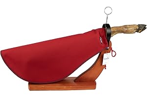 DISELIO Cubre Jamón color Rojo con Vivo Granate al rededor, con forma redondeada. Protector para Jamón o Paletilla. (Cubre-j-Roj-Gr)