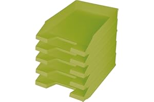 HELIT BÜROPROD. H2661653 - Pojemnik na listy, DIN A4-C4, 5 sztuk, jasnozielony, możliwość układania w stosy, wykonany z tworzywa sztucznego pochodzącego z recyklingu, z certyfikatem Blue Angel