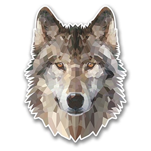 2 x Abstrakt Husky Wolf Vinyl Aufkleber Aufkleber Laptop Reise Gepäck Auto Ipad Schild Fun # 6370 - 15cm/150mm Wide