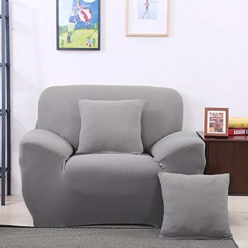 Einzelschlafcouch Sitzbezug Slipcover Sofa Husse Dekor Spandex-Stretch – Grau - 2