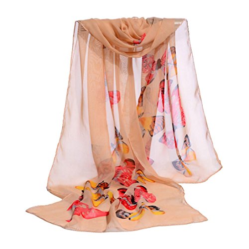 Cinnamou Mode Femmes En Mousseline de Soie Doux Écharpe Dames Châle Shawl Écharpe Foulards Châles (Orange)