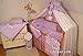 8 pcs BABY BEDDING SET /BUMPER/CANOPY /HOLDER to fit COT BED 140 x 70cm PURPLE