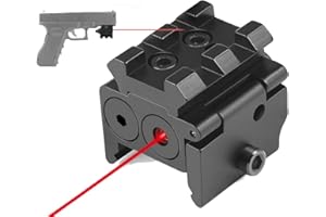 R2DIGITAL Aglow.it MIRINO LASER NANO ROSSO LOW PROFILE in METALLO LONG DISTANCE con REGOLAZIONE TARATURA ATTACCO WEAVER e PICATINNY PUNTATORE Accessorio per ARMI SOFTAIR e ARIA COMPRESSA