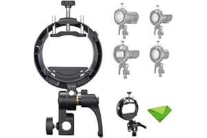 Godox S3 Speedlite Halterung (𝐒𝟐 𝐔𝐩𝐠𝐫𝐚𝐝𝐞 𝐕𝐞𝐫𝐬𝐢𝐨𝐧), mit Bowens Verschluss und Kaltschuh für Godox AD200Pro AD300Pro AD400Pro AD100Pro V1 V860III TT600, Blitzhalterung für Softbox Snoot