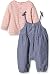 Mamas and Papas Baby Girls 0-24m 2 Piece Chambray Dungaree Clothing Set, Multicoloured (Blue), 18-24 Months (Manufacturer Size:18-2)