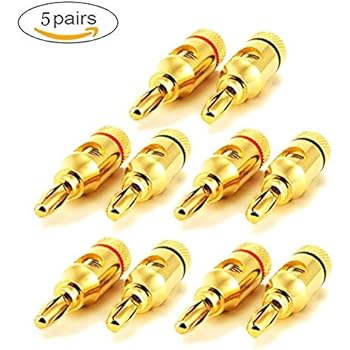 4 Connettori A Banana Placcati Oro Per Altoparlanti - Fino A 7mm Cavo - Foto 6