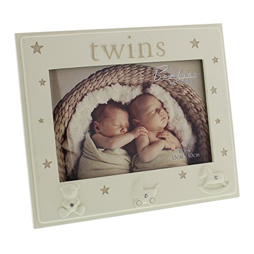 Twins Photo Frame Gift - Twin Baby Frame With Icons