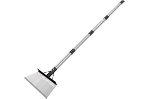 Ezkamfort Multifunctional Garden Cleaning Shovel, Gardening Scraper Shovel, Outdoor Spade Tool for Weeding, Heavy Duty Steel Flat tool with Adjustable Handle, Lawn Edging,Digging, Ice Removal(150cm)