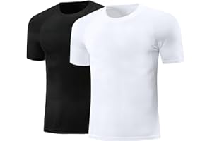 Towintec Boys' Base Layer Top Short Sleeve Quick Dry Compression Shirts Athletic Sportswear Undershirts Breathable TeeTops Lightweight Wicking Fit T Shirt for Running Gym Soccer Basketball Football