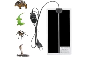 YANGUN Tapis Chauffant pour Terrarium, Tapis Chauffant Terrarium, 7w Coussin Chauffant Terrarium Réglable avec Contrôle De La Température, pour Reptiles, Tortue, Serpents, Lézards, Araignées,15*28cm