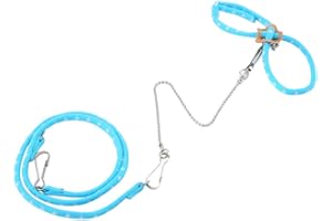TNFEEON Pet Hamster Training Lead, Mouse Mice Stripe Chaleco Arnés Lead Rope Walking with Finder Bell(Azul)