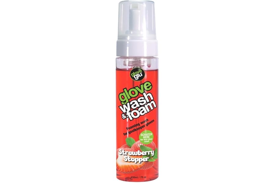 gloveglu Strawberry Stopper, Wash & Foam Goalkeeper Glove Wash, Strawberry Scent, 200ml