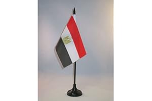 AZ FLAG - Tischflagge Ägypten - 15x10 cm - Arabische Republik Ägypten Tischfahne 10 x 15 Cm - Flaggen