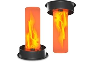 VOHESEA 2 Stück Solarleuchten Ersatz Top 85mm Solarleuchten für draußen LED Gartenleuchten mit Flammen Effekt, Solarleuchten Ersatzteile Flamme Lampe IP44 Wasserdicht Solarlampen für Außen Garten Decor