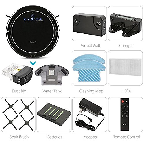 INLIFE Staubsauger Roboter mit hoher Saugkraft und HEPA Filter, entfernt Tierhaare und Staub, inkl. Fernbedienung und Touch Display für Nass- und Trockenreinigung - 7