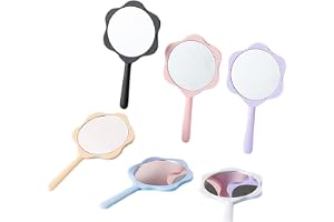 Eabdice 6 stycken handhållna handspegel, bärbar sminkspegel, resesminkspegel, för resor, camping, hem, utomhus, alla hjärtans dag, födelsedag