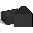 YINUOYOUJIA 100 Pack 4x6 Envelopes for Invitations, Black A6 Envelopes, Postcard Envelopes, Photo Envelopes, Used for Graduation, Wedding, Baby Shower-(6.5 x 4.75 Inches) (black)