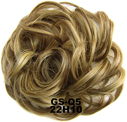 FESHFEN Darling with Extensions Curly Bun Hairstyle Updos High to add volume Scrunchy Pony Tail Piece High Quality Different Colours