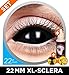 Produktbild Black Sclera XL Kontaktlinsen Set 22mm Schwarz - inkl. 50ml Kombilösung + Sclera-Aufbewahrungsbox - Top-Qualität - perfekt für Halloween Horror, Fasching, Karneval & Co. - PARTYMARTY GMBH