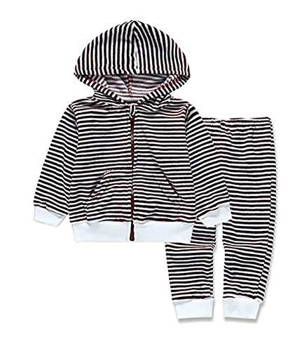 Oissie Baby Boys Zebra Hoody with Sweatpants 12M DarkRedW