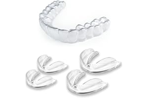 KOHEEL Férula Dental, de fácil moldeado, contro Bruxismo, Placa de Descarga Nocturna Protector Bucal para dormir (2 grandes & 2 pequeñas)