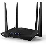 Tenda AC10 AC1200 Wireless Smart Dual-Band Gigabit WiFi Router, MU-MIMO, 4 Gigabit Ports, 867Mbps/5 GHz+ 300Mbps /2.4GHz, Sup