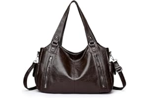 HiTotes Leather Tote Bags for Women Hobo Bags Leather Handbag Satchel Bag Women's Top-handle Bags Slouchy Shoulder Bag Cross Body Bag