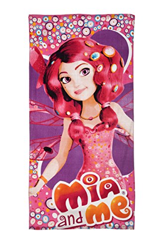 Mia and Me (4336) Kinder Strandtuch Badehandtuch, 100% Baumwolle, Rosa, Größe: 70x140 cm