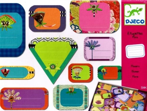 Preisvergleich Produktbild 80 Selbstklebende Etiketten mit Blumenmotiven von Djeco