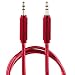 Produktbild Lilware Geflochtene Nylon transparente PVC-Jacke 1M Aux Audio-Kabel 3.5 mm Klinkenstecker zum männlichen Kabel für Multimedia-Geräte - Rot