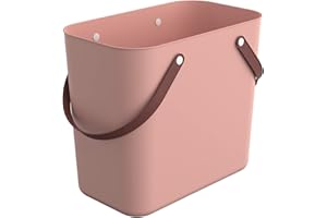 Rotho - Cestino per la spesa “Albula”, in plastica (polipropilene riciclato), rosa, 25 litri (40 x 23,5 x 34 cm)