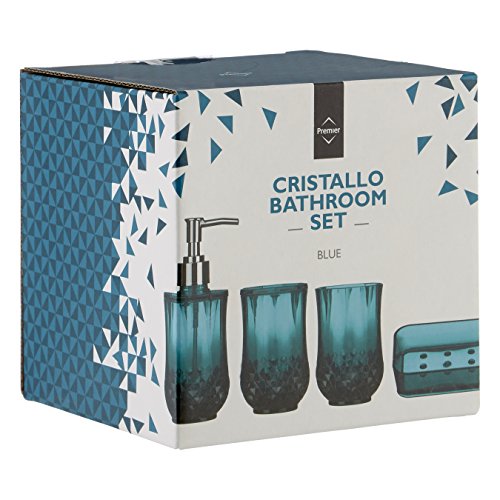 Premier Housewares 1601512 Cristallo Badezimmer Set 4-Stück, blau - 2