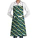 Produktbild Bib Apron with 2 Pockets Rwanda Flag 3D Art Pattern Extra Long Ties Kitchen Aprons for Women and Men, Resistant to Droplets white chef apron