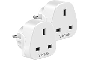 VINTAR 2PC Adaptateur de Prise UK vers Europe Rond 3 Broches à 2 Broches Type G à Type C E F pour Allemagne Espagne France Italie Pays-Bas Grèce et Asie