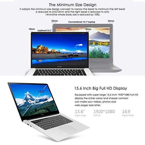 CHUWI LapBook 15 6 inch Windows 10 FHD Screen Notebook Intel Cherry Trail Z8350 Quad Core 1 44GHz 4GB RAM 64GB ROM 10000mAh Battery HDMI WiFi UK Plug 