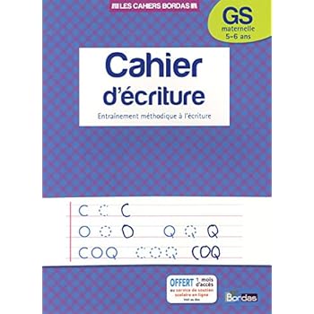 Cahier d'écriture GS