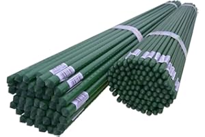 DIXIE STORE Pflanzstäbe Pflanzenstütze, Rankhilfe für Tomaten, Gurken, Blumen Kletterhilfe für Gartenpflanzen - PE-Beschichtete Stangen Metalldraht - Länge: 150cm Ø 11mm 50 Stück in der Packung