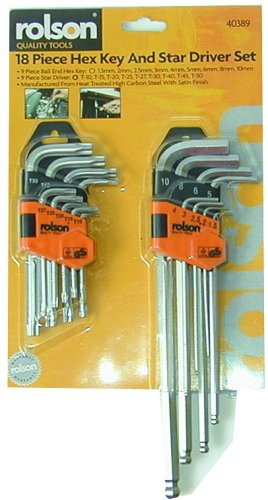 Rolson Tools 40389 Innensechskant-Schlüsselsatz in Halter, 18-teilig - 2