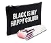 Sanfran - Black Is My Happy Colour Grunge Goth Make-Up Bag - Large / Black